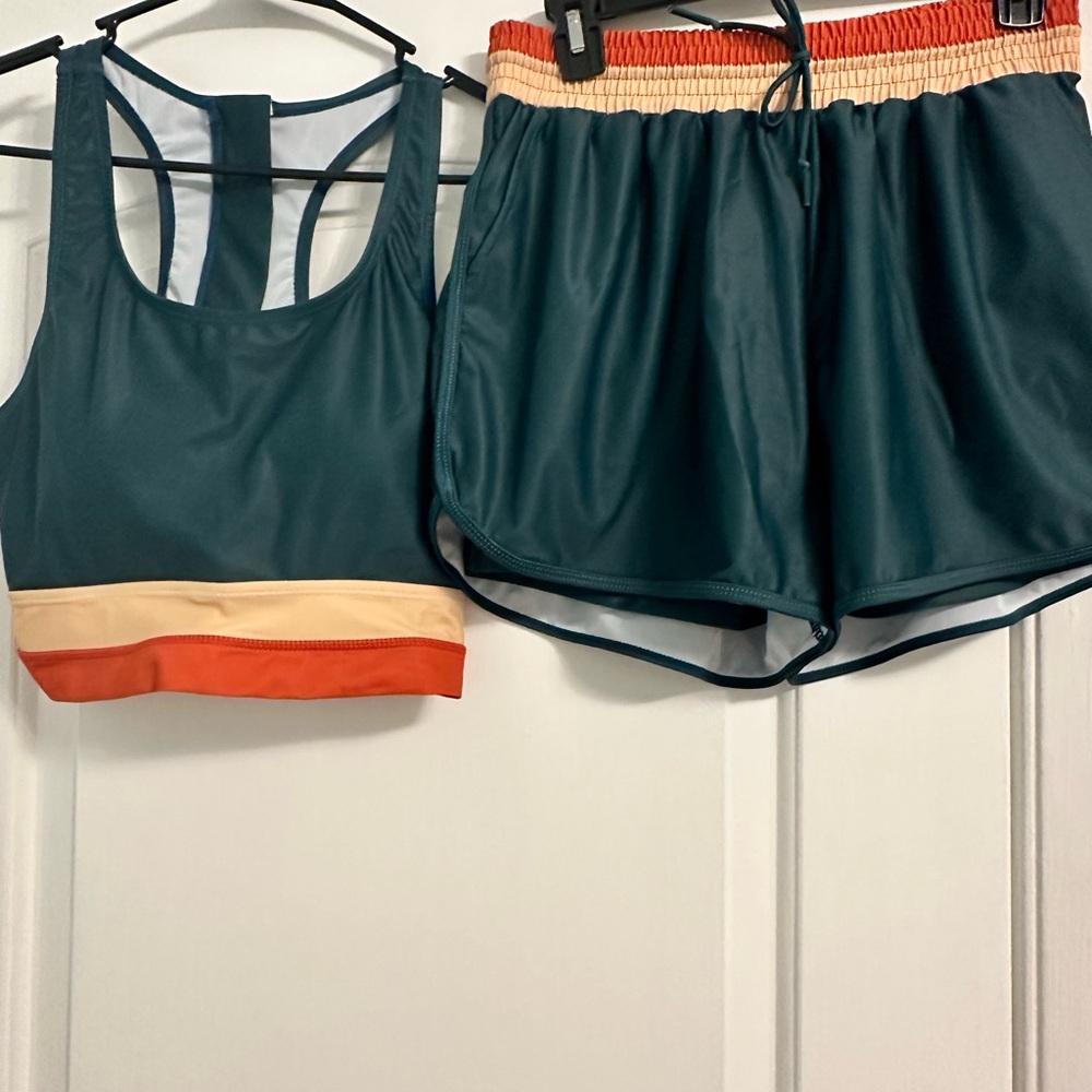 Teal and Orange Swim Set